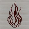 A stylized vector illustration of orange flames in various shapes and sizes.