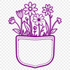 A digital illustration of a flower-shaped pocket, suitable for craft projects.