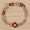 A digital floral wreath design created as an SVG file for cutting machines or laser cutters.