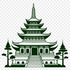 Ornate Asian Architecture SVG Image A detailed illustration of a traditional Asian-style Buddhist temple with intricate architecture and ornaments.