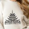 Beautiful Temple Design for Vector Art A detailed representation of a traditional Buddhist temple, suitable for vector art and cutting machine designs.