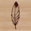 An illustration of a single feather with detailed plumage, suitable for vector art projects.