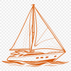 Minimalist Sailboat Vector Design Vector illustration of a sailboat with bold lines and minimalist details.
