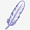 Beautiful Hand-Drawn Feather SVG Graphic A detailed vector illustration of a single bird feather with subtle shading and texture.