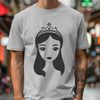 Young female princess character in a medieval setting, created as vector art for digital design.