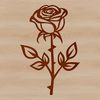 A stylized illustration of a single rose in high detail.