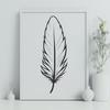 Creative Stylized Feather Design A stylized illustration of a single feather in vector format, suitable for digital design and cutting applications.