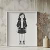 Beautiful Vector Girl Character Design A young female character designed as a vector graphic with bold lines and simple features.