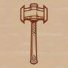 Beautiful Hammer Design Vector A hand-held tool with a flat head and handle, used for driving nails or fitting parts together.