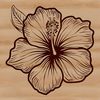 Exotic Floral Pattern A high-quality vector graphic representation of a tropical hibiscus plant.