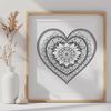 Colorful Vector Love Symbol A colorful mandala design featuring a heart shape, suitable for vector editing software.