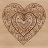 A colorful mandala design featuring a heart at its center, created with vector art.
