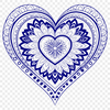 A detailed vector illustration of a mandala heart design suitable for various applications and software.