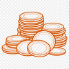 Customizable Coin Designs SVG A set of digital coins in various denominations and designs, suitable for editing and customization.