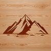 Digital mountain design element with scalable graphics