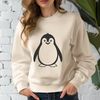 An outline design of a penguin in a minimalist style, suitable for digital cutting machines or vector editing software.