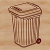 Beautiful Bin Design Clip Art A simple illustration of a trash can with a lid on top, suitable for use as clip art in various design projects.