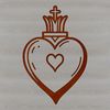 Sacred Heart Symbol in Vibrant Colors A stylized illustration of a Sacred Heart symbol with bold lines and vibrant colors.