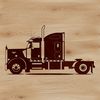 Vector illustration of a semi truck with detailed design and lines.