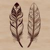 An intricately designed feather vector graphic, perfect for cutting machines and digital designs.