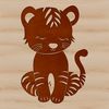 Vector Tiger Portrait A realistic illustration of a tiger sitting on its haunches, depicted as a vector graphic.