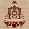 An isolated graphic of a locomotive designed as a scalable SVG.