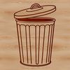 Simple Trash Can Vector Graphics A simple 2D vector representation of a standard trash can with a lid.
