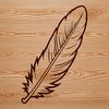 A high-quality vector illustration of a single feather, suitable for graphic design projects.