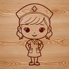 Female nurse illustration in a professional pose.