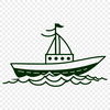 Calm Water Sailor A single-line sailing vessel on calm waters.