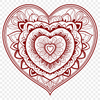 Beautiful Hand-Drawn Heart Clip Art Design A colorful mandala design featuring a stylized heart shape in vector format.