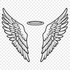 Delicate Angel Wings SVG Illustration A pair of delicate, stylized angel wings in vector format, suitable for various design applications.