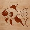 Goldfish Silhouette for Cutting and Engraving An outline of a goldfish designed for cutting or laser engraving.
