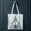 Vector Graphic Church Design A stylized illustration of a church building with a traditional design, suitable for vector graphics.