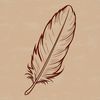 A high-quality, editable vector illustration of a single bird's feather.