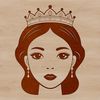 A young female princess character in a classic royal attire, suitable for vector designs and cutting machine projects.