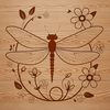 A dragonfly with iridescent wings and a slender body, depicted in vector format.