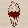 Ice Cream Confectionery Design SVG A stylized vector graphic of a delicious dessert featuring a serving of ice cream with toppings.