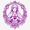 Floral Immaculate Heart Design SVG A detailed floral design of the Immaculate Heart, suitable for various uses in digital art and craft projects.