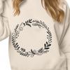Elegant Floral Garland Illustration A stylized floral wreath illustration suitable for commercial and personal projects.