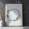 Beautiful SVG Digital Wreath A digital floral wreath design, suitable for vector art and cutting machine applications.