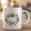 Vector Nature Scene with Trees A detailed illustration of a forest with various trees and foliage, suitable for vector art designs.