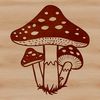 Mushroom Vector Graphic Design A detailed illustration of a mushroom, ideal for printing or cutting with a laser cutter or Cricut machine.