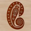 Intricate Paisley Pattern SVG File Ornate paisley pattern with intricate shape details, suitable for vector design and cutting machine applications.