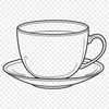 Hand-Drawn Teacup SVG Design A hand-drawn design of a teacup made from vector shapes for graphic designers and crafters.