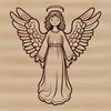 A stylized illustration of a winged angel figure in a vector format, suitable for digital and craft uses.