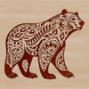 Detailed Bear Vector Art A detailed, stylized illustration of a standing bear with ornate designs.