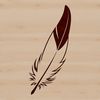 An intricate vector design of a single feather, suitable for use in various digital projects.