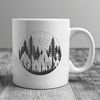Detailed Nature Scene Design A detailed illustration of a dense forest with various tree species.