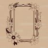 Vector frame illustration with a floral design, suitable for digital cutting machines like Cricut.